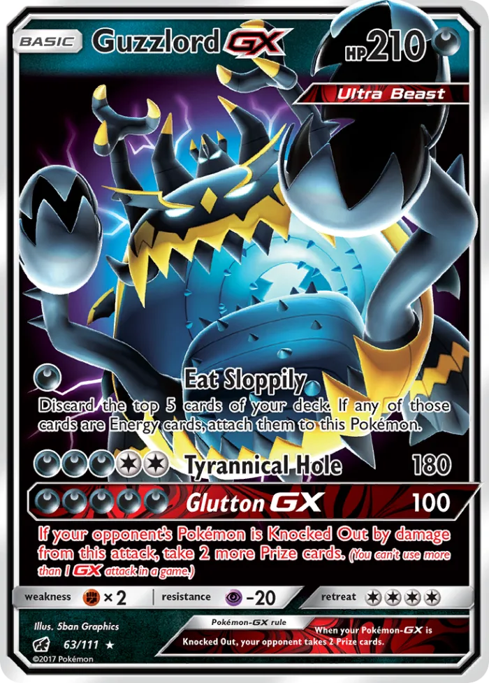 Guzzlord-GX #63 Crimson Invasion Pokemon card