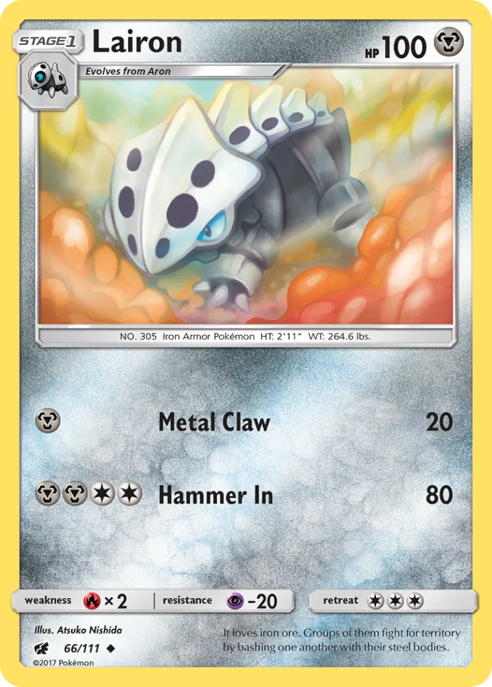 Lairon #66 Crimson Invasion Pokemon card