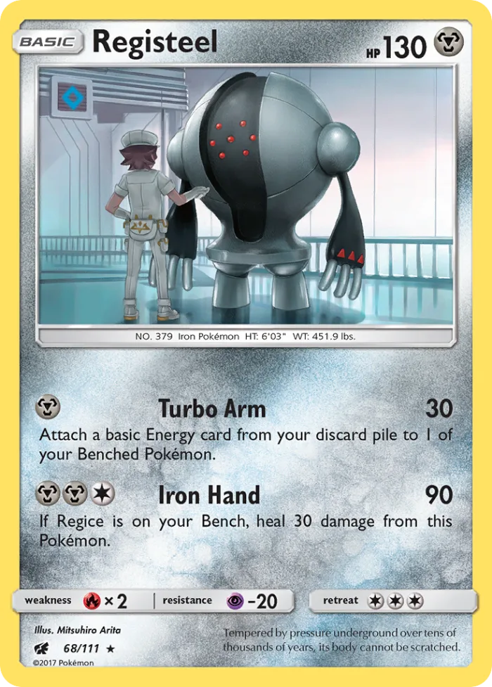 Registeel #68 Crimson Invasion Pokemon card