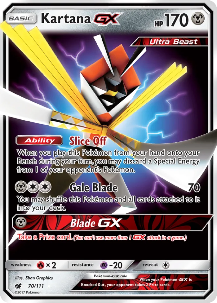 Kartana-GX #70 Crimson Invasion Pokemon card