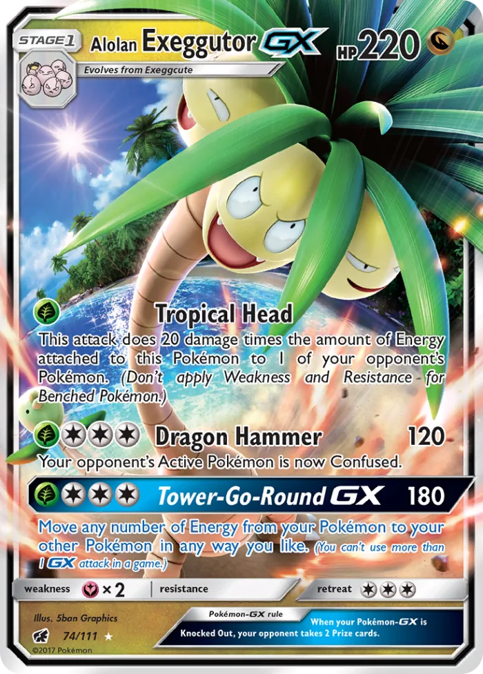 Alolan Exeggutor-GX #74 Crimson Invasion Pokemon card