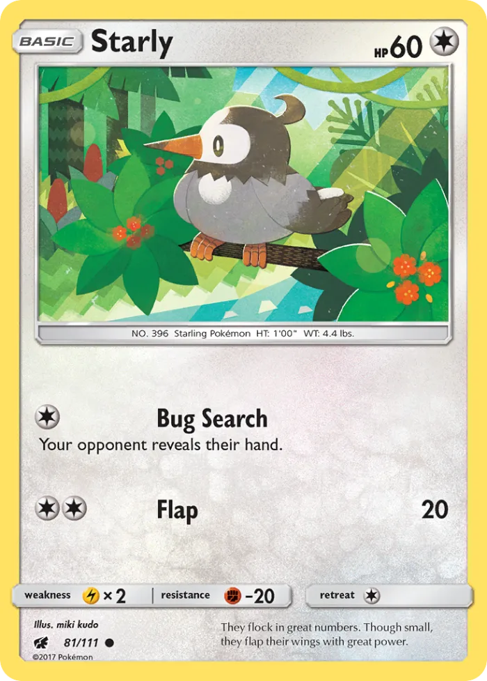 Starly #81 Crimson Invasion Pokemon card