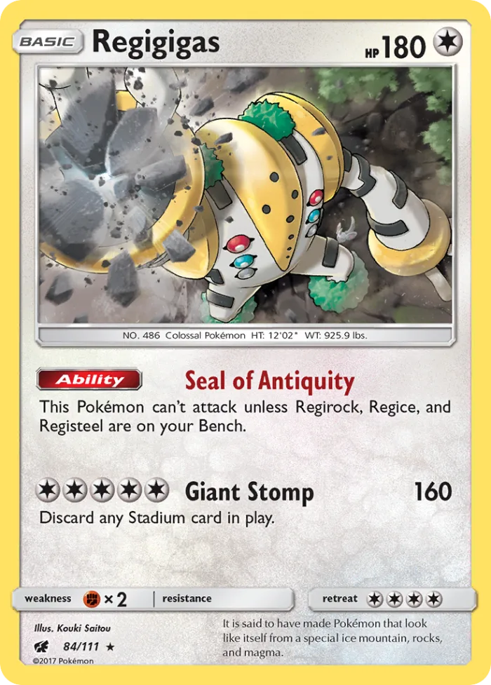 Regigigas #84 Crimson Invasion Pokemon card