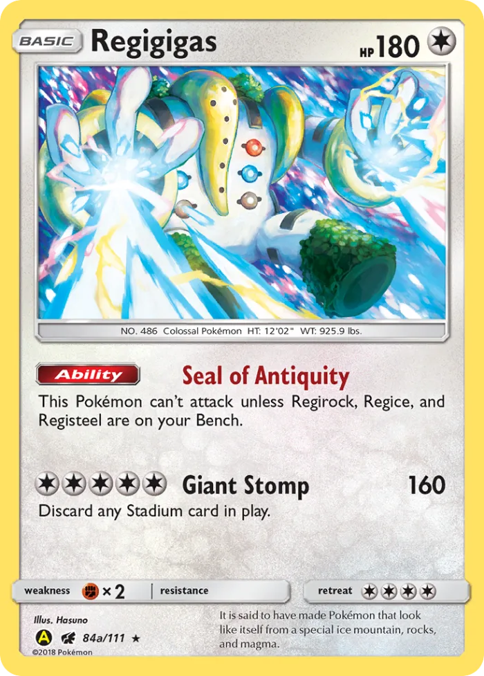 Regigigas #84a Crimson Invasion Pokemon card