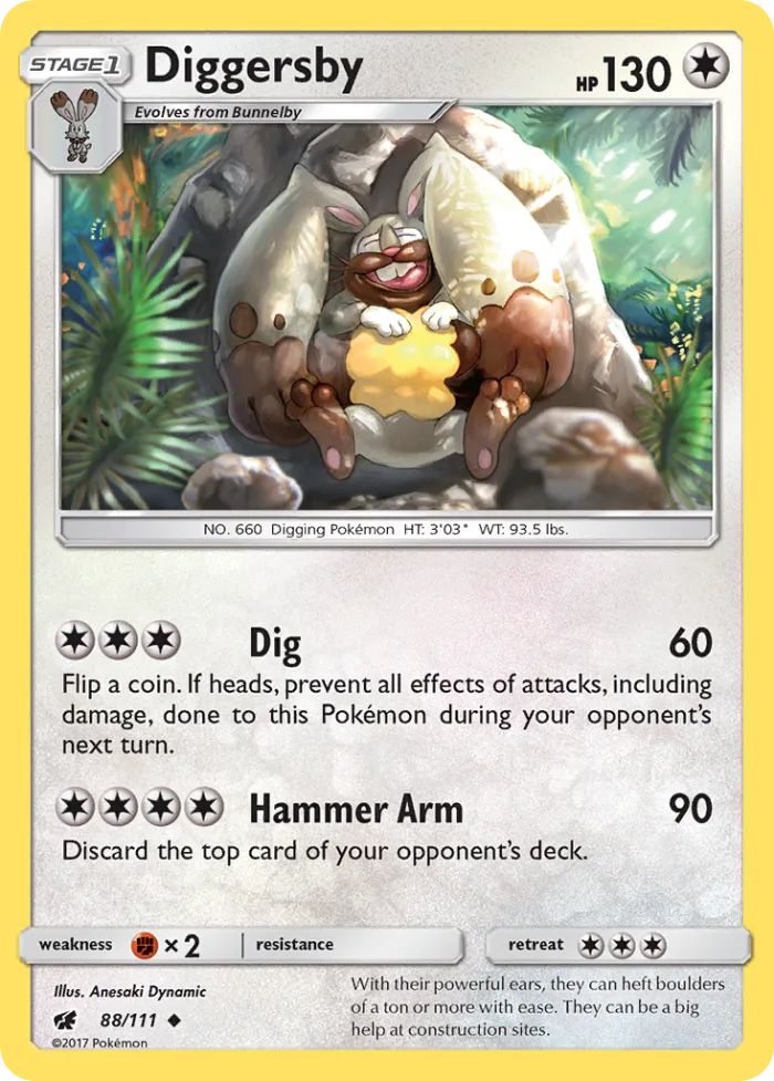 Diggersby #88 Crimson Invasion Pokemon card