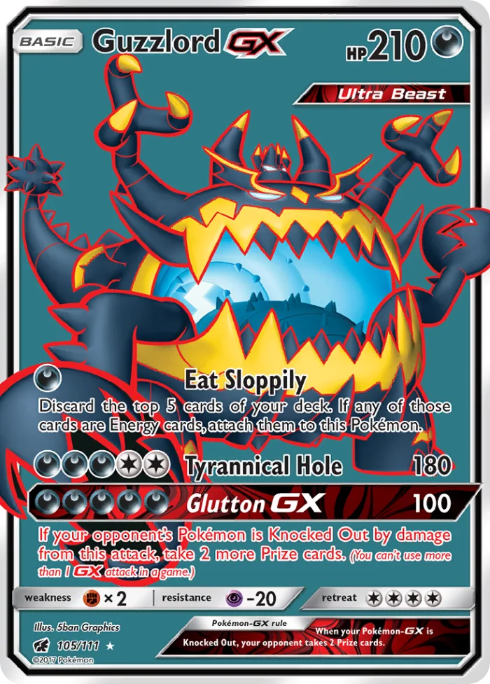 Guzzlord-GX #105 Crimson Invasion Pokemon card