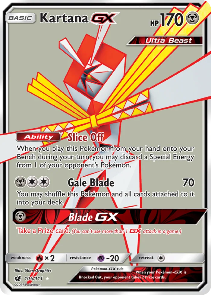 Kartana-GX #106 Crimson Invasion Pokemon card