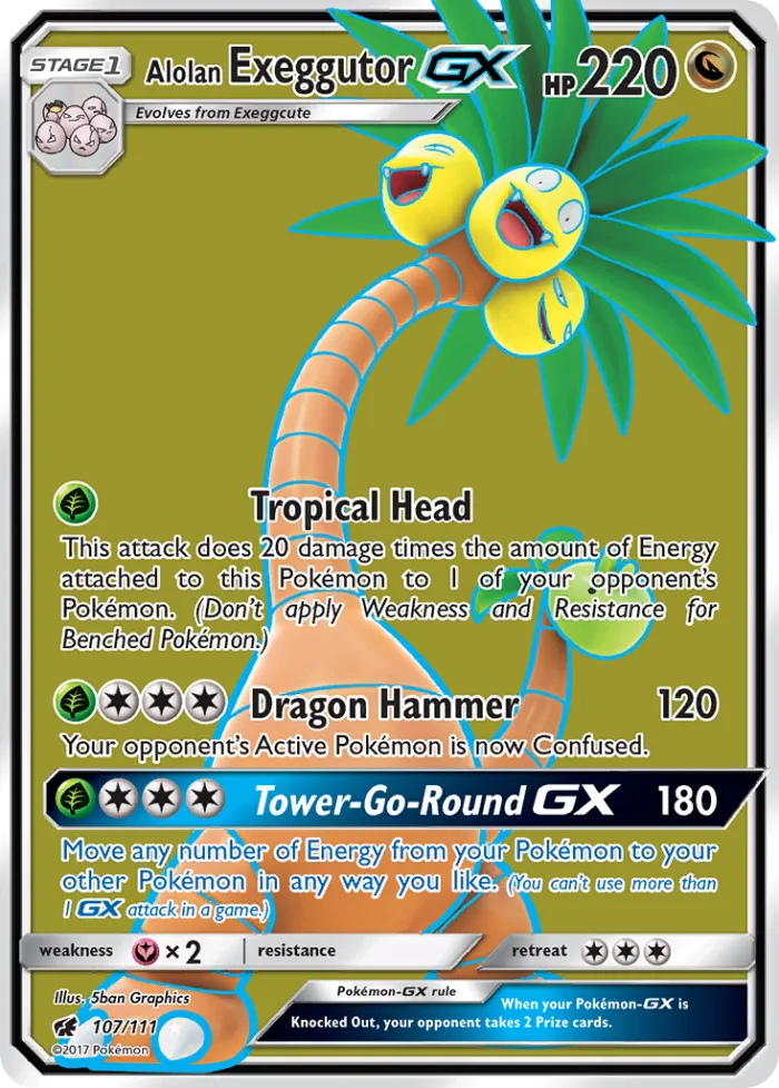 Alolan Exeggutor-GX #107 Crimson Invasion Pokemon card
