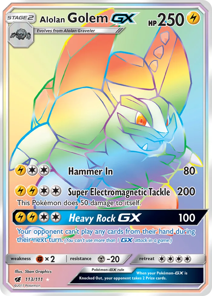 Alolan Golem-GX #113 Crimson Invasion Pokemon card
