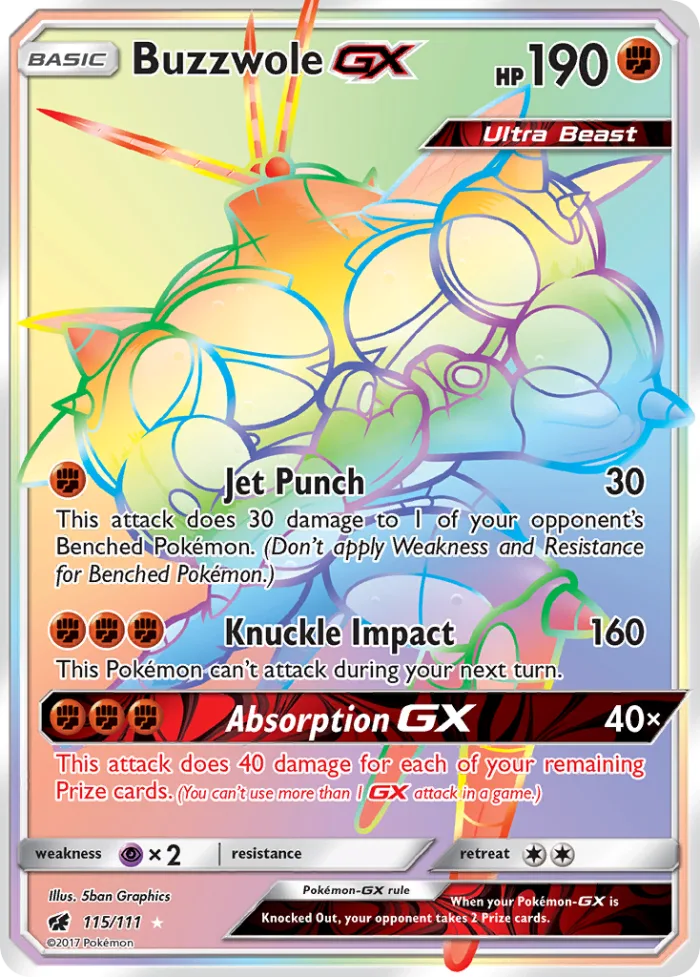 Buzzwole-GX #115 Crimson Invasion Pokemon card