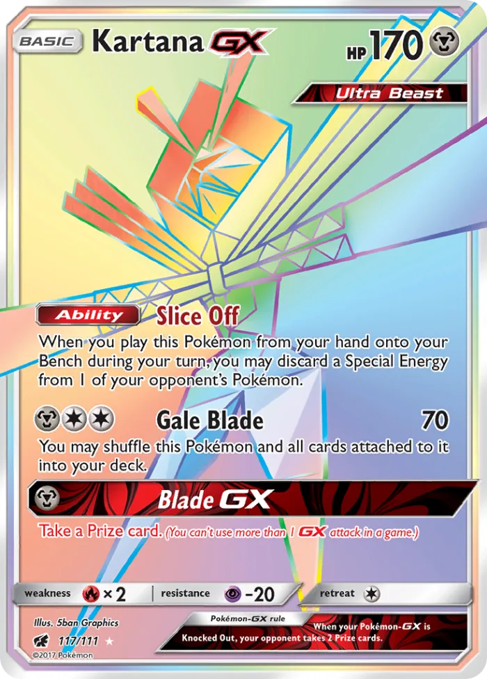 Kartana-GX #117 Crimson Invasion Pokemon card