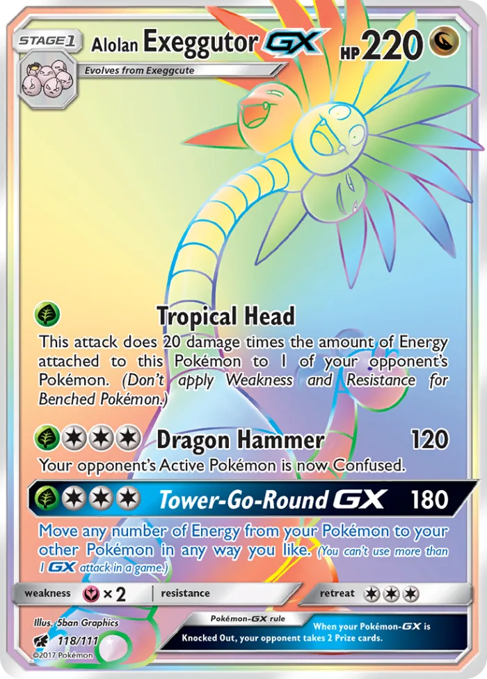 Alolan Exeggutor-GX #118 Crimson Invasion Pokemon card