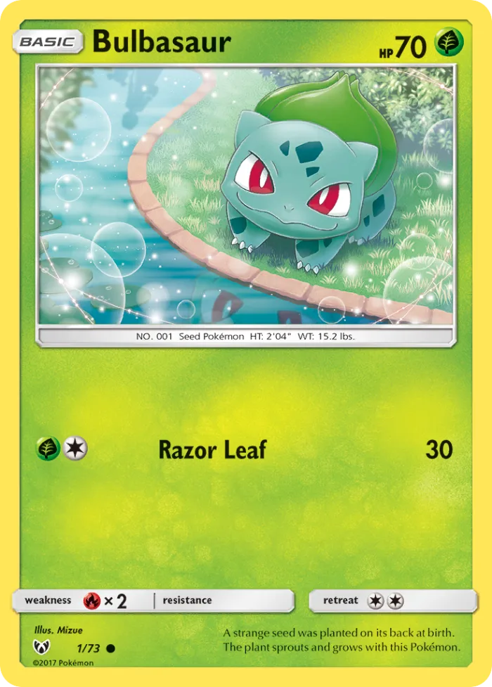 Bulbasaur #1 Shining Legends Pokemon card