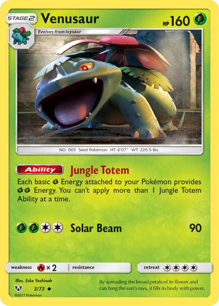 Venusaur #3 Shining Legends Pokemon card