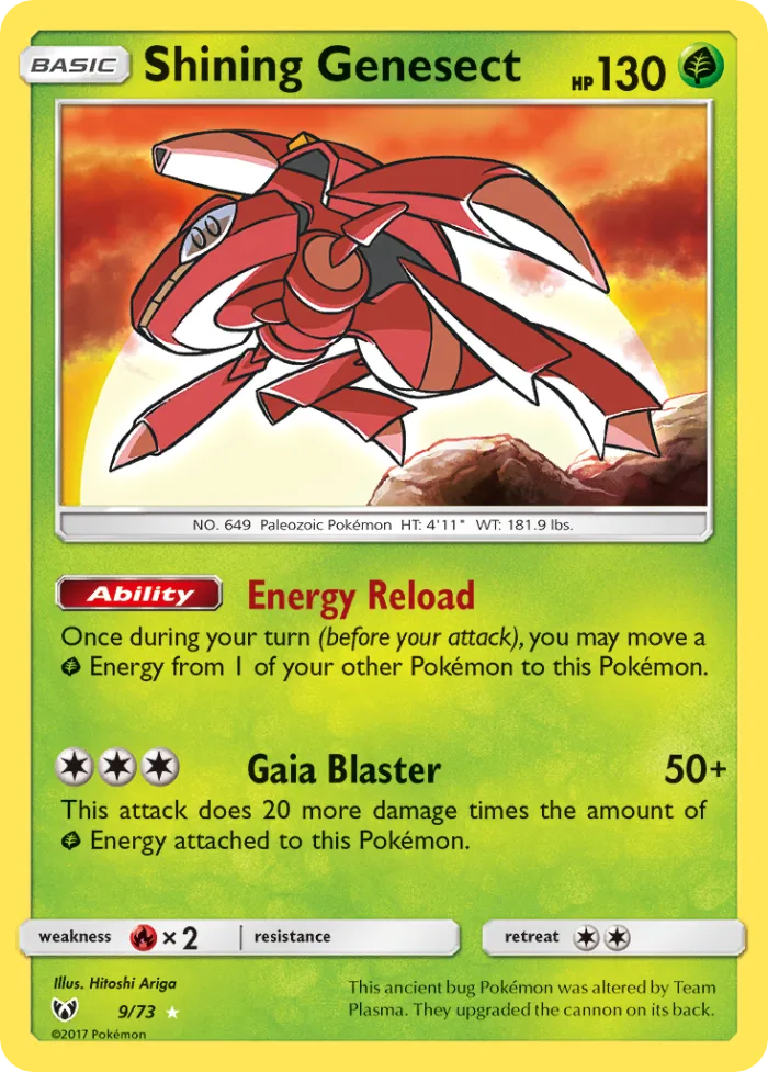 Shining Genesect #9 Shining Legends Pokemon card