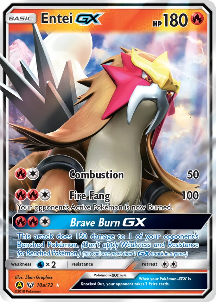 Entei-GX #10a Shining Legends Pokemon card