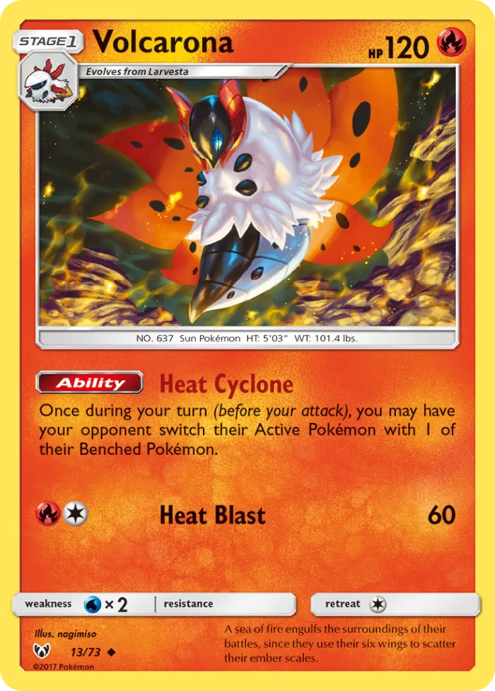 Volcarona #13 Shining Legends Pokemon card