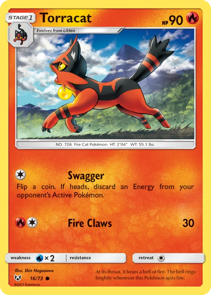 Torracat #16 Shining Legends Pokemon card