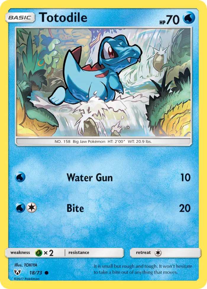 Totodile #18 Shining Legends Pokemon card