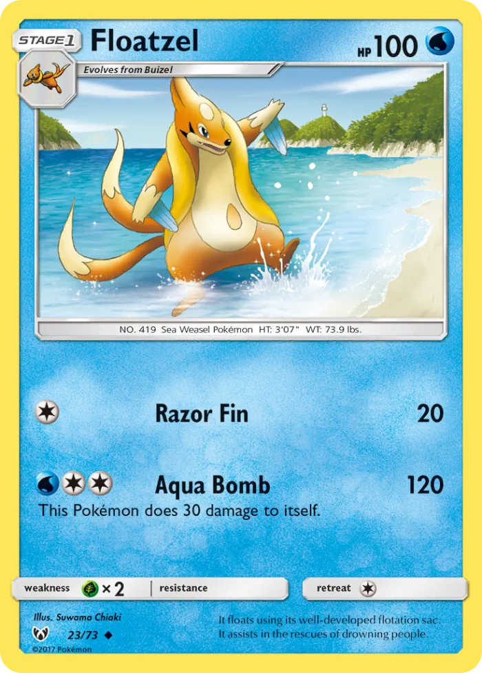 Floatzel #23 Shining Legends Pokemon card