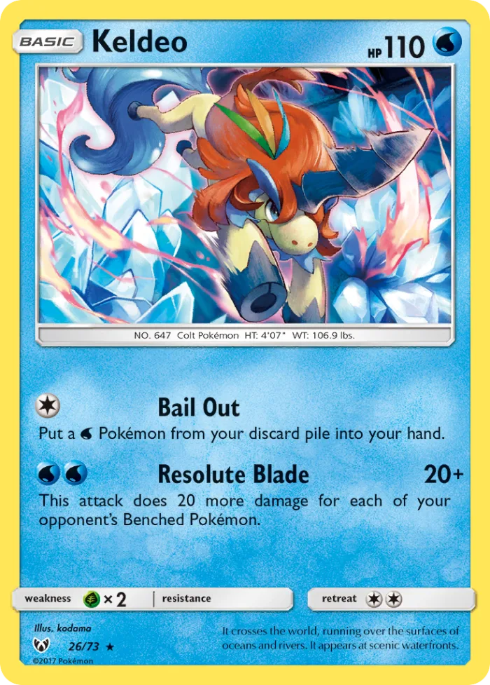 Keldeo #26 Shining Legends Pokemon card