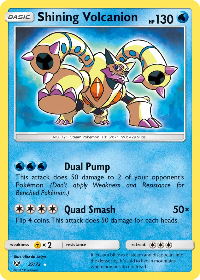 Shining Volcanion #27 Shining Legends Pokemon card