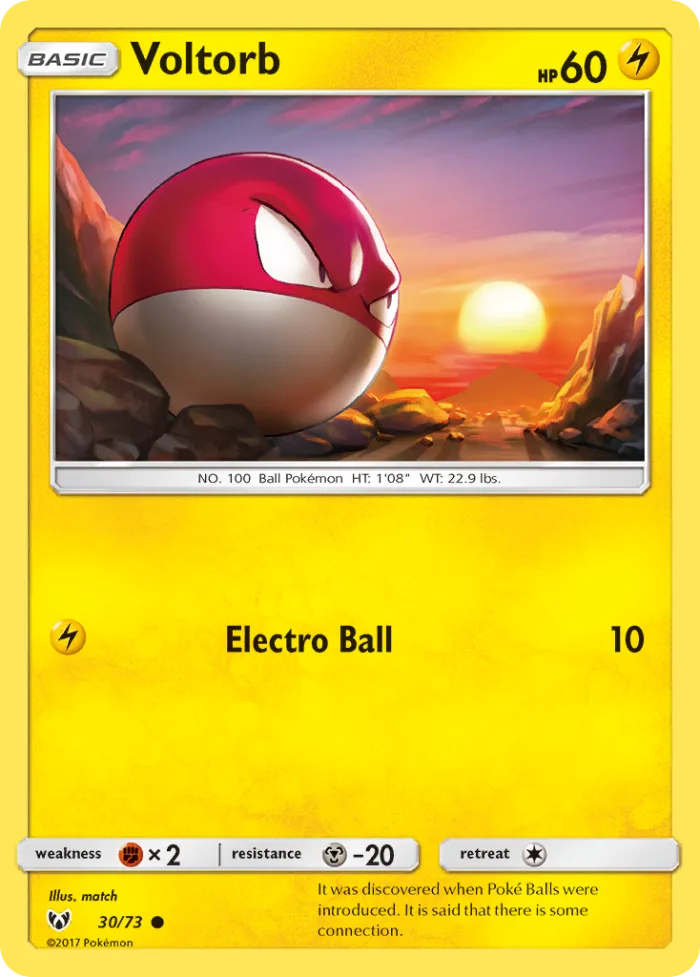 Voltorb #30 Shining Legends Pokemon card