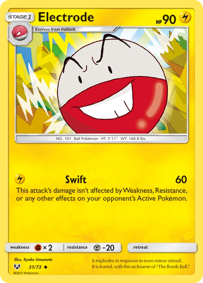 Electrode #31 Shining Legends Pokemon card