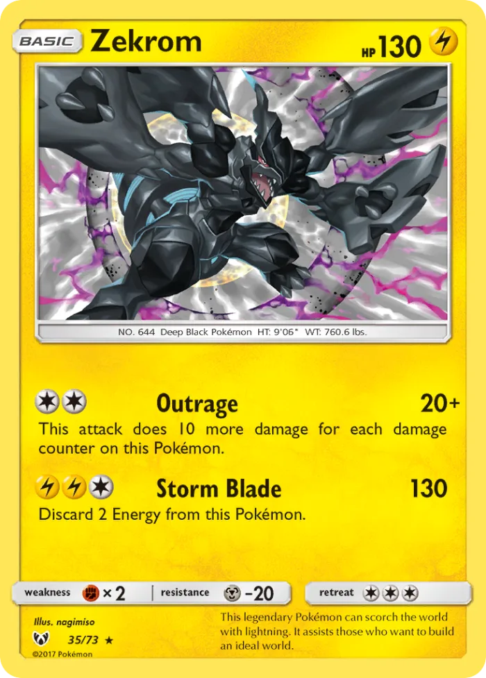 Zekrom #35 Shining Legends Pokemon card