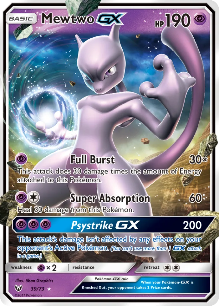 Mewtwo-GX #39 Shining Legends Pokemon card