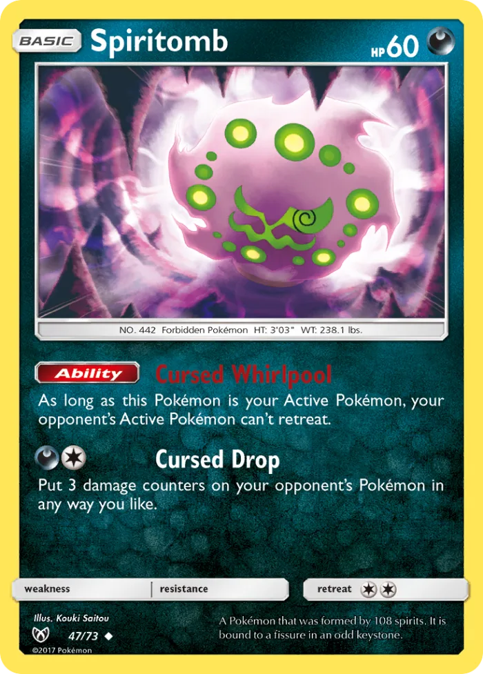 Spiritomb #47 Shining Legends Pokemon card