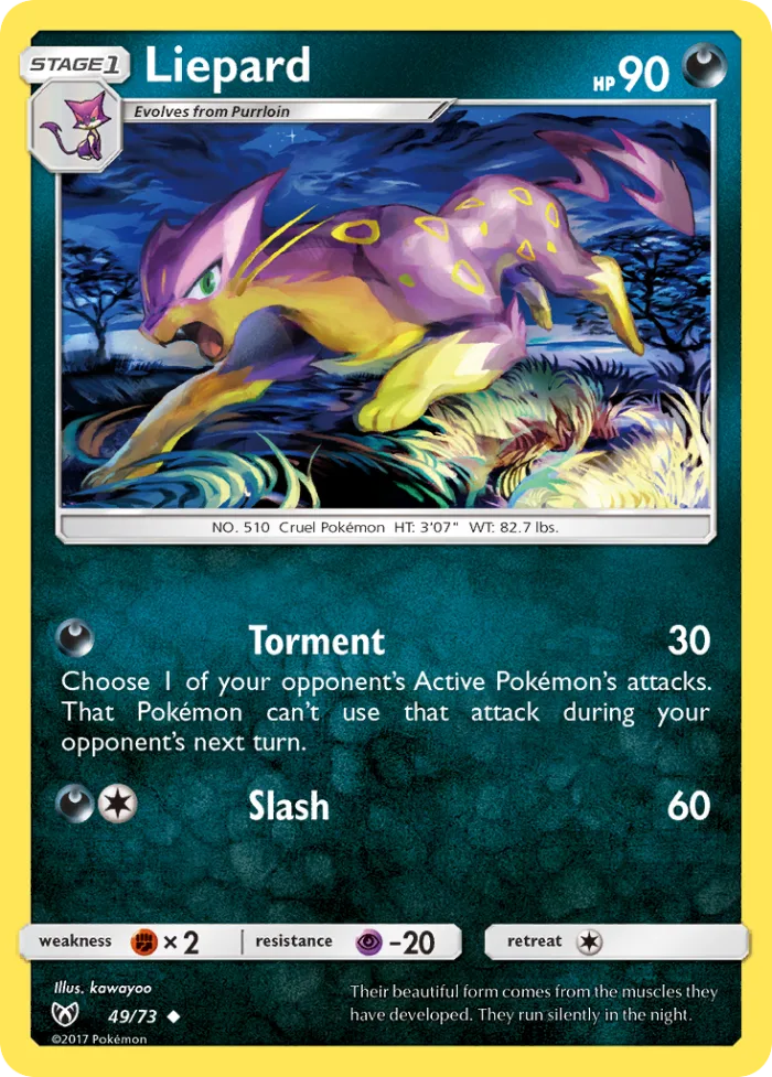Liepard #49 Shining Legends Pokemon card