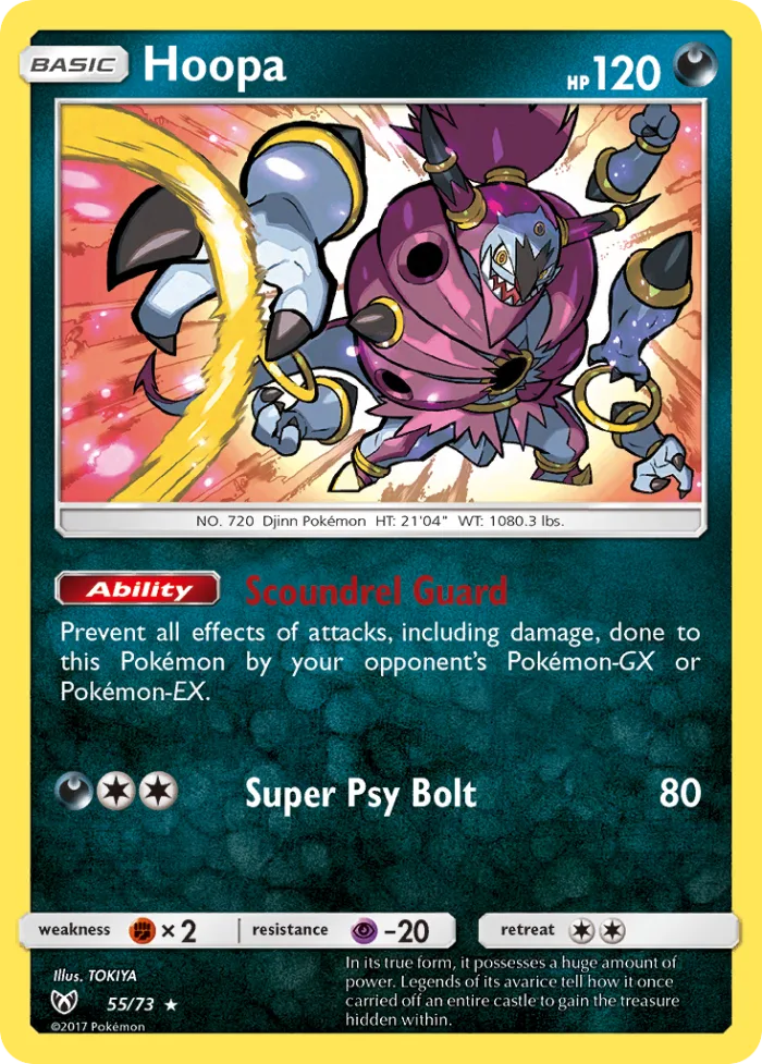 Hoopa #55 Shining Legends Pokemon card