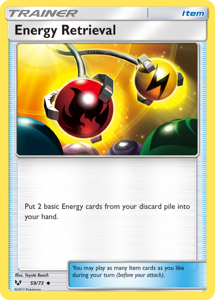 Energy Retrieval #59 Shining Legends Pokemon card