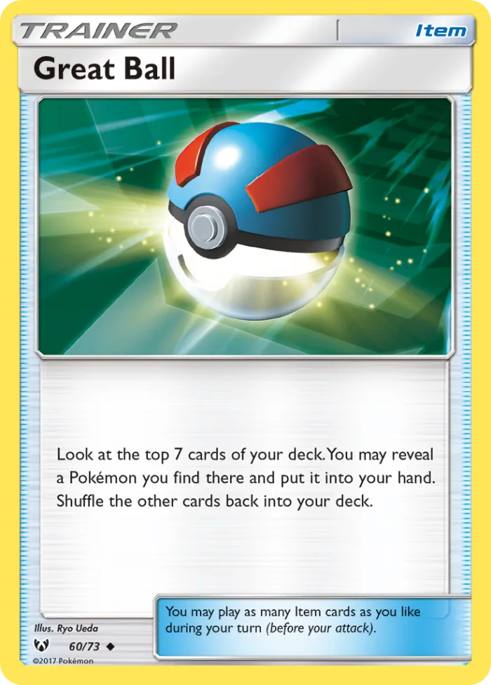 Great Ball #60 Shining Legends Pokemon card