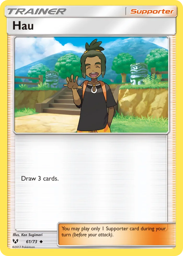 Hau #61 Shining Legends Pokemon card