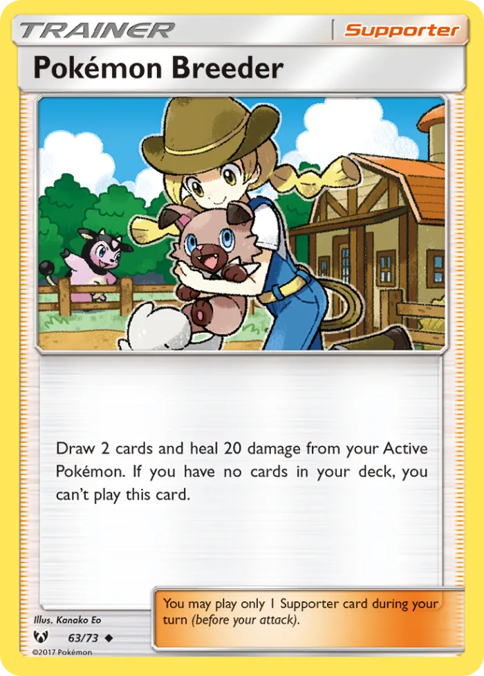 Pokémon Breeder #63 Shining Legends Pokemon card