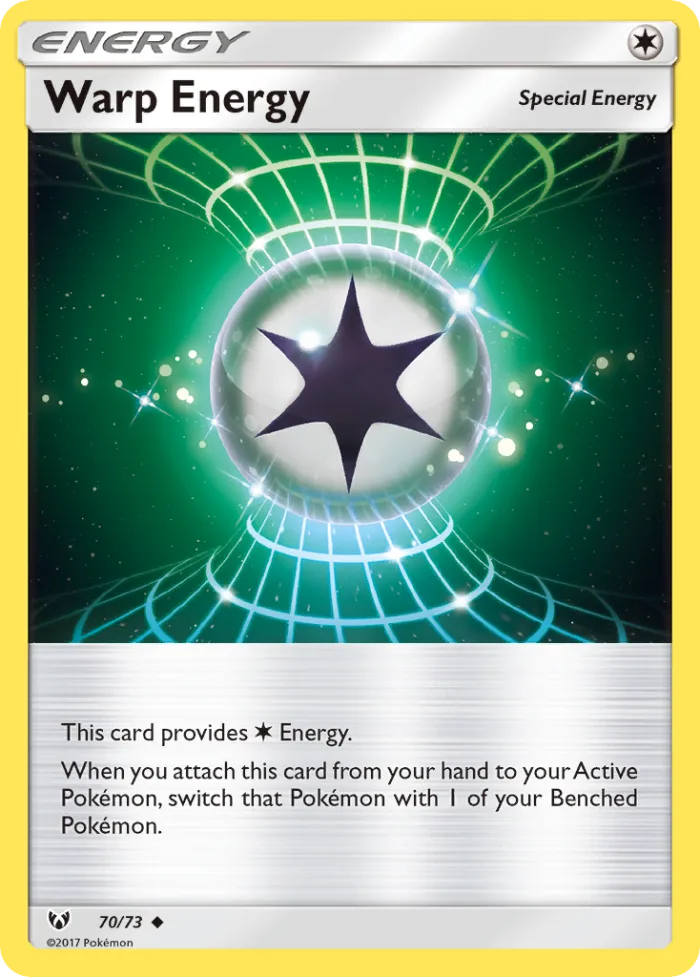 Warp Energy #70 Shining Legends Pokemon card