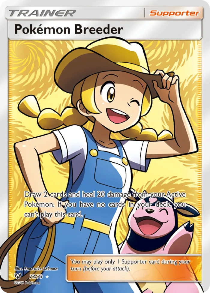 Pokémon Breeder #73 Shining Legends Pokemon card