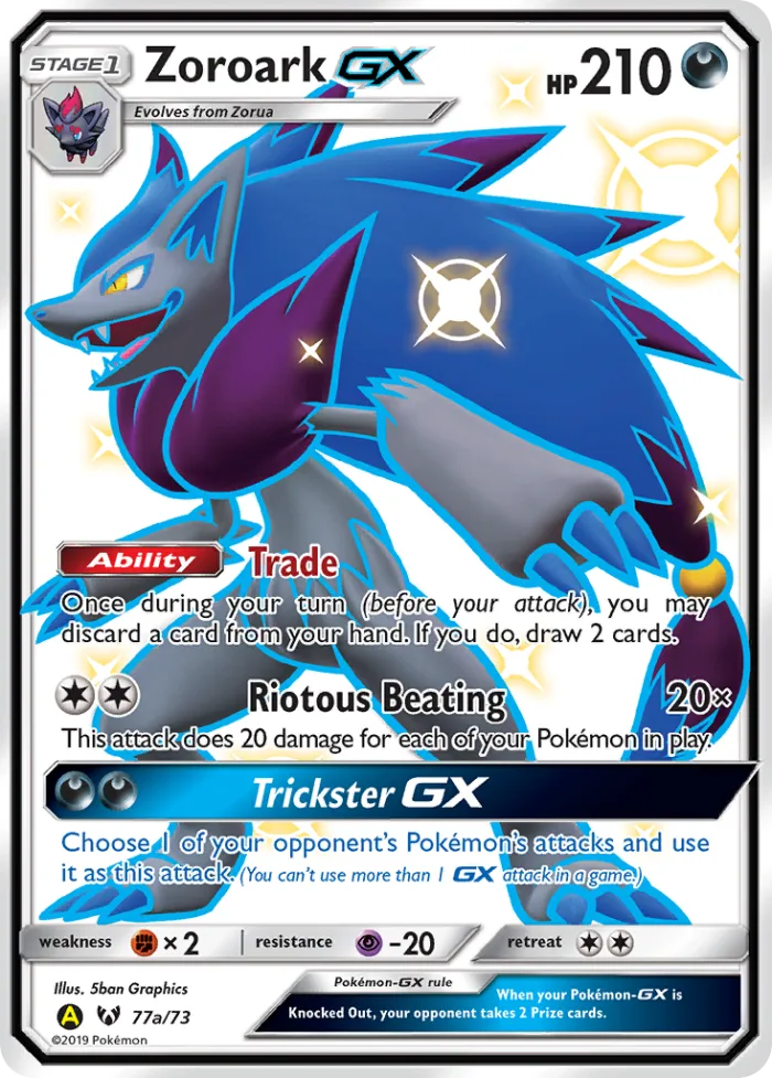 Zoroark-GX #77a Shining Legends Pokemon card