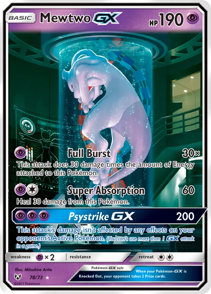 Mewtwo-GX #78 Shining Legends Pokemon card