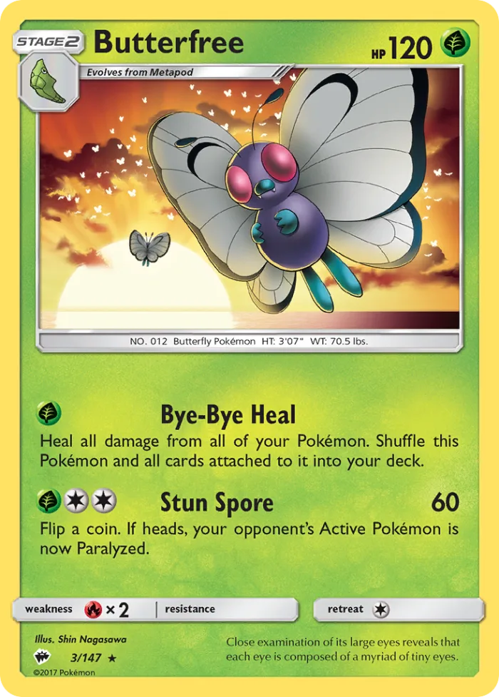 Butterfree #3 Burning Shadows Pokemon card