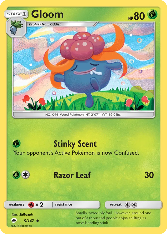 Gloom #5 Burning Shadows Pokemon card