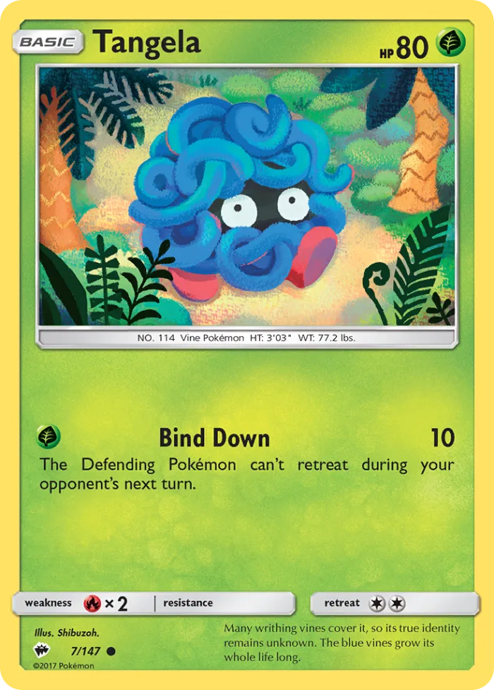 Tangela #7 Burning Shadows Pokemon card