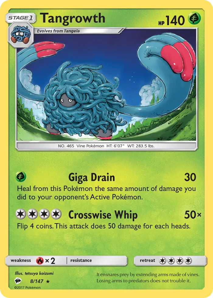 Tangrowth #8 Burning Shadows Pokemon card