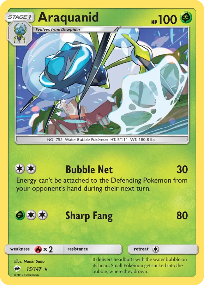 Araquanid #15 Burning Shadows Pokemon card