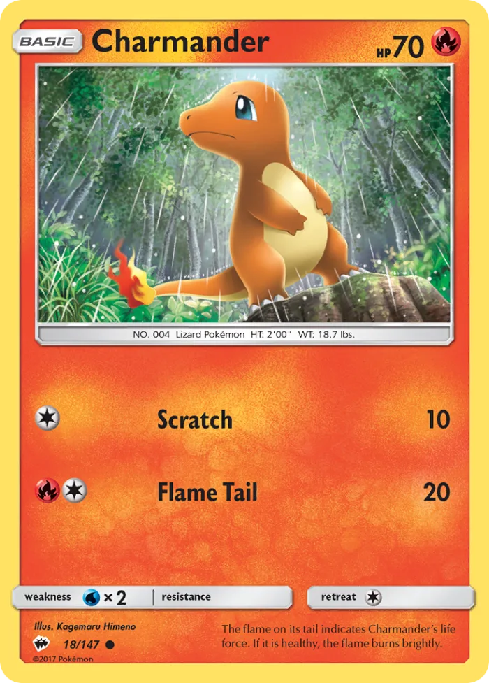Charmander #18 Burning Shadows Pokemon card