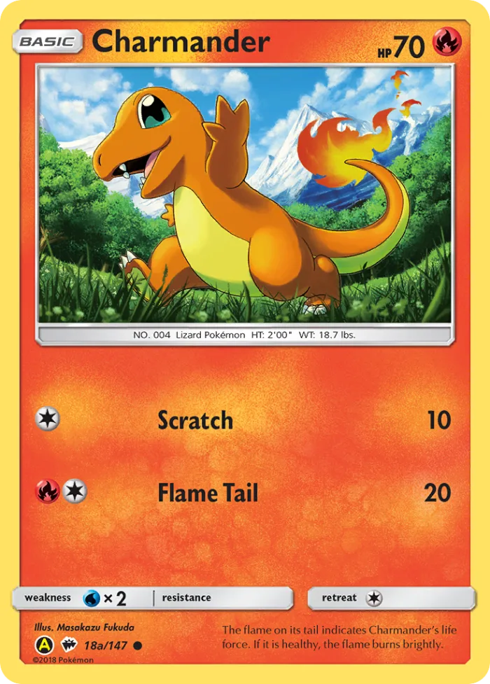 Charmander #18a Burning Shadows Pokemon card