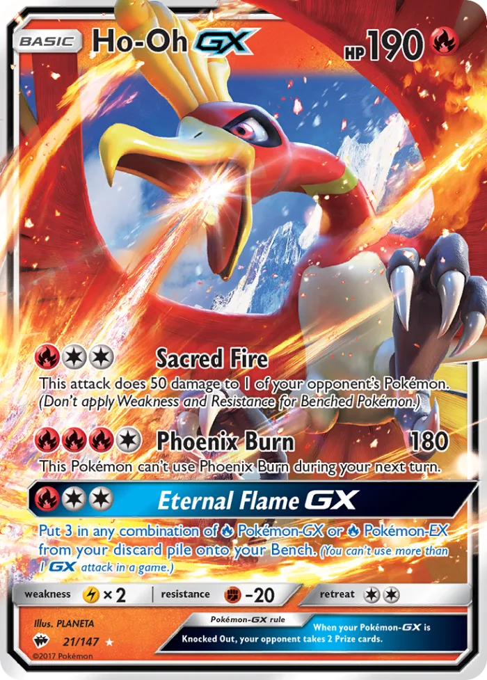 Ho-Oh-GX #21 Burning Shadows Pokemon card