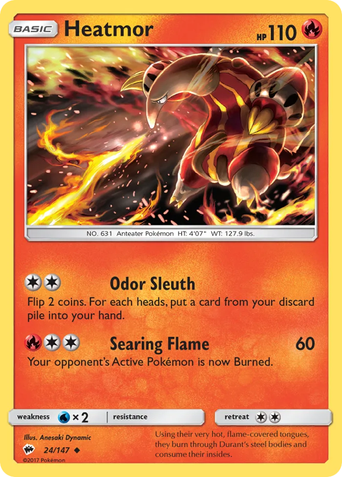 Heatmor #24 Burning Shadows Pokemon card